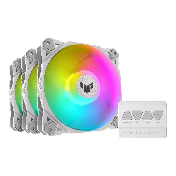 ASUS ventilátor TUF GAMING TF120 ARGB 3IN1 WHITE, 3x120mm PC case fan