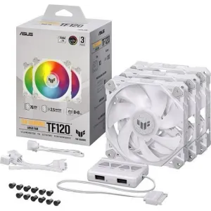 ASUS ventilátor TUF GAMING TF120 ARGB 3IN1 WHITE, 3x120mm PC case fan