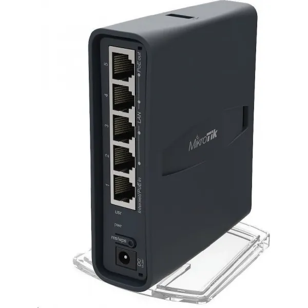 MikroTik hAP ac lite (tower), 650MHz CPU, 64MB RAM, 5xLAN, 2.4+5GHz (802.11b/g/n/ac), vrátane. L4