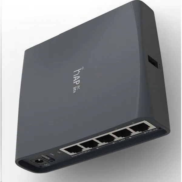 MikroTik hAP ac lite (tower), 650MHz CPU, 64MB RAM, 5xLAN, 2.4+5GHz (802.11b/g/n/ac), vrátane. L4