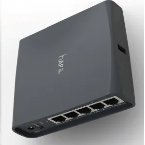 MikroTik hAP ac lite (tower), 650MHz CPU, 64MB RAM, 5xLAN, 2.4+5GHz (802.11b/g/n/ac), vrátane. L4