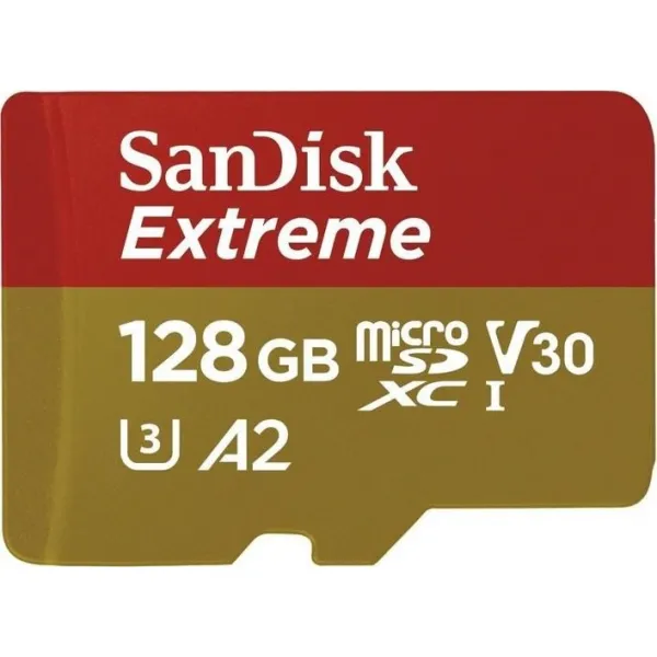 SanDisk Extreme microSDXC 128 GB pre akčné kamery + SD Adapter 170MB/s and 80MB/s, A2 C10 V30 UHS-I 