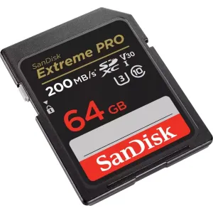 SanDisk Extreme PRO 64 GB SDXC Memory Card 200 MB/s and 90 MB/s, UHS-I, Class 10, U3, V30 85235110