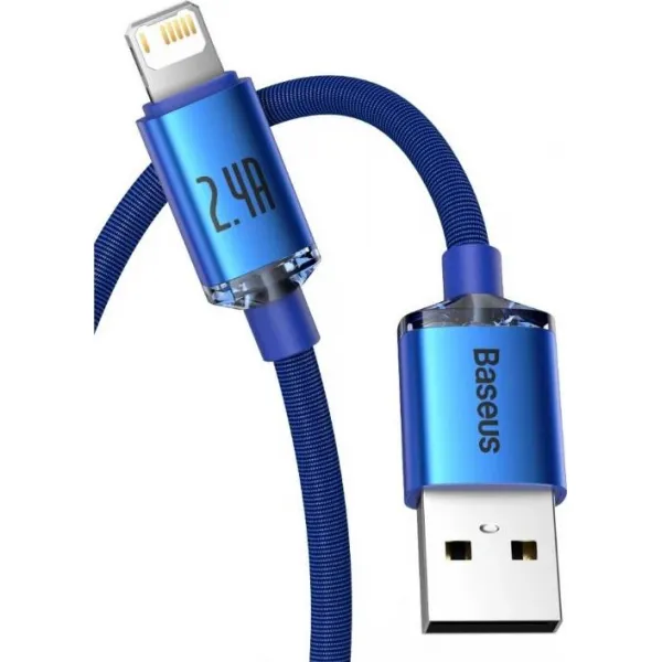 Kábel USB do Lightning Baseus Crystal Shine, 2,4 A, 1,2 m (niebieski) 030322