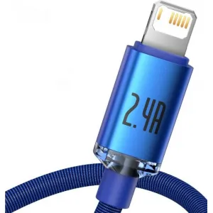 Kábel USB do Lightning Baseus Crystal Shine, 2,4 A, 1,2 m (niebieski) 030322