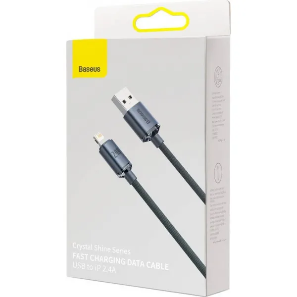 Kábel USB do Lightning Baseus Crystal Shine, 2,4 A, 1,2 m (černý) 030321