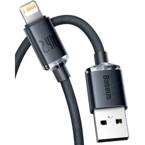 Kábel USB do Lightning Baseus Crystal Shine, 2,4 A, 1,2 m (černý) 030321