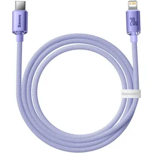 Kábel Baseus Crystal Shine USB-C na Lightning, 20 W, PD, 1,2 m (fialový) 030329