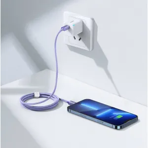 Kábel Baseus Crystal Shine USB-C na Lightning, 20 W, PD, 1,2 m (fialový) 030329