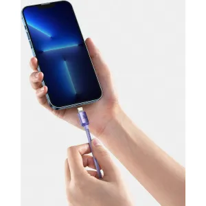 Kábel Baseus Crystal Shine USB-C na Lightning, 20 W, PD, 1,2 m (fialový) 030329