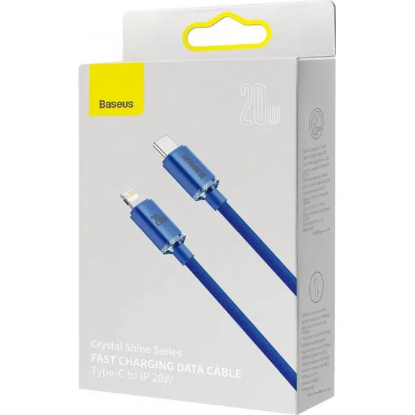 Kábel USB-C do Lightning Baseus Crystal, 20W, 1,2m (niebieski) 030328
