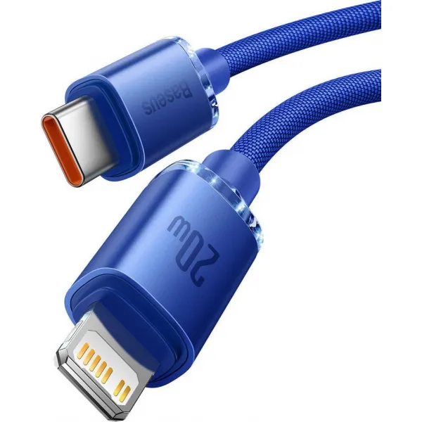 Kábel USB-C do Lightning Baseus Crystal, 20W, 1,2m (niebieski) 030328