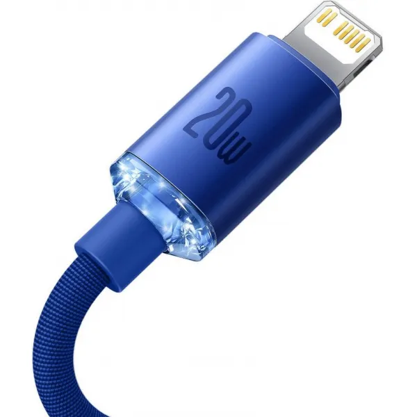 Kábel USB-C do Lightning Baseus Crystal, 20W, 1,2m (niebieski) 030328