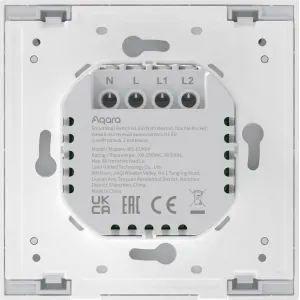 nástenný smart vypínač 2 páčkový - AQARA Smart Wall Switch H1 EU (With Neutral, Double Rocker) (WS-EUK04)