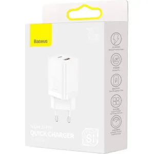 Baseus Quick Nabíjačka USB-A/ USB-C 30W, Biela