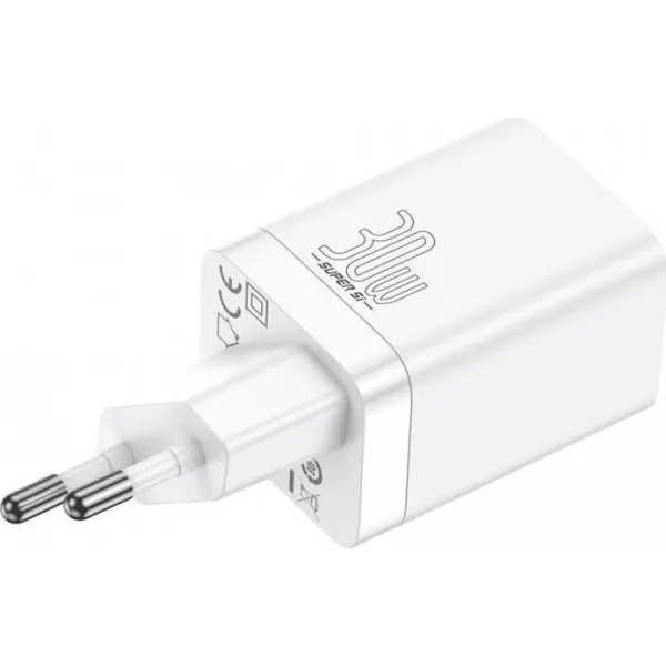 Baseus Quick Nabíjačka USB-A/ USB-C 30W, Biela