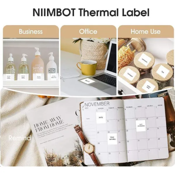 Termoštítky Niimbot samolepky T 40x40mm 180 ks (Biele) 054840