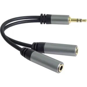 PremiumCord rozdvojka HQ 3,5mm Jack Male - 2x Jack Female 15cm