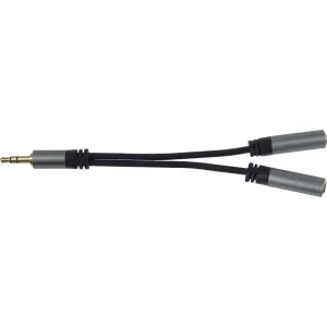 PremiumCord rozdvojka HQ 3,5mm Jack Male - 2x Jack Female 15cm
