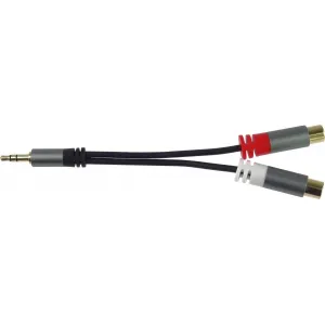 PremiumCord kabel HQ Jack 3.5mm Male - 2x CINCH Female 15cm