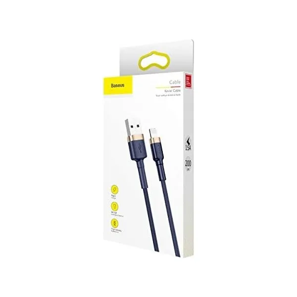 USB Lightning kábel Baseus Cafule 2,4A 1m (zlato-námornícka modrá) 019093