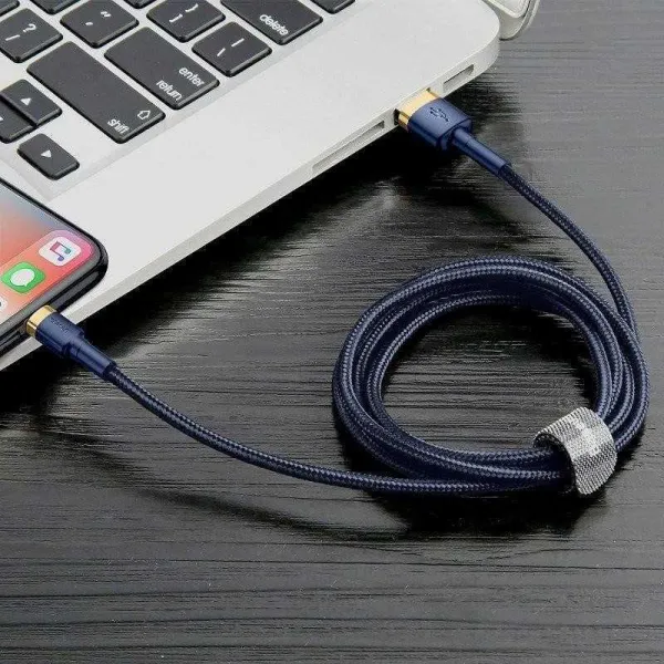 USB Lightning kábel Baseus Cafule 2,4A 1m (zlato-námornícka modrá) 019093