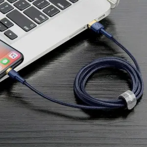 USB Lightning kábel Baseus Cafule 2,4A 1m (zlato-námornícka modrá) 019093