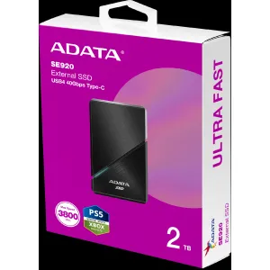 A-Data ADATA Externí SSD 2TB SE920, USB 4 Type-C, R:3800/W:3700MB/s, černá