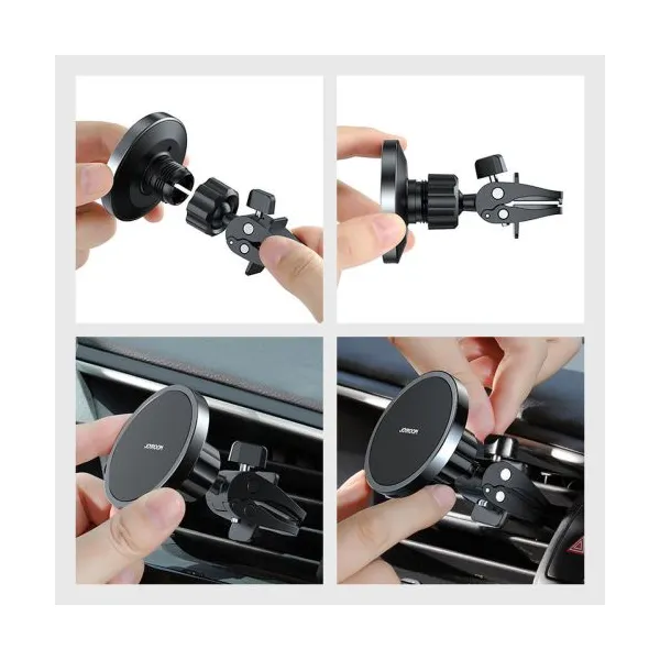 Joyroom Car Mount bezdrôtový Charger MagSafe Clamp Holder (Air Outlet Verison) 4.5-6.7 inch, 15W, čierna (JR-ZS240-AIR)