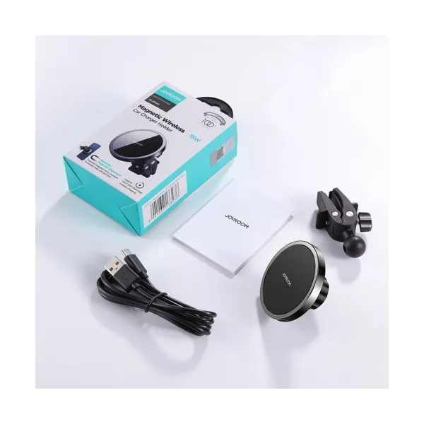 Joyroom Car Mount bezdrôtový Charger MagSafe Clamp Holder (Air Outlet Verison) 4.5-6.7 inch, 15W, čierna (JR-ZS240-AIR)