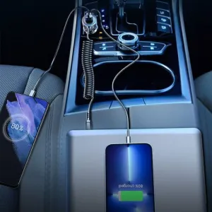Nabíjačka do auta Joyroom JR-CL07, 3v1, 1xUSB 1xUSB-C + 55W kábel USB-C (čierny) 044855