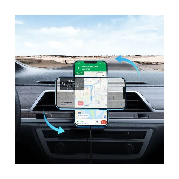 Joyroom Car Mount bezdrôtový Charger MagSafe Clamp Holder (Air Outlet Verison) 4.5-6.7 inch, 15W, čierna (JR-ZS240-AIR)