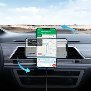 Joyroom Car Mount bezdrôtový Charger MagSafe Clamp Holder (Air Outlet Verison) 4.5-6.7 inch, 15W, čierna (JR-ZS240-AIR)
