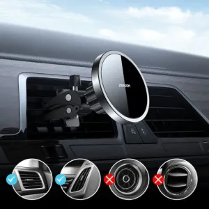 Joyroom Car Mount bezdrôtový Charger MagSafe Clamp Holder (Air Outlet Verison) 4.5-6.7 inch, 15W, čierna (JR-ZS240-AIR)
