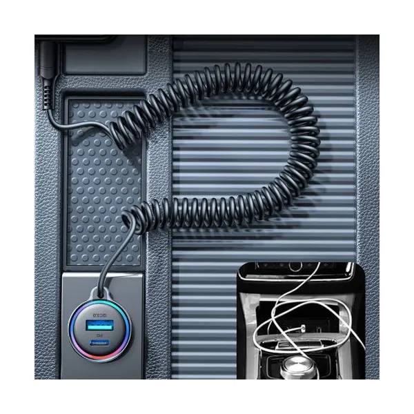 Nabíjačka do auta Joyroom JR-CL07, 3v1, 1xUSB 1xUSB-C + 55W kábel USB-C (čierny) 044855