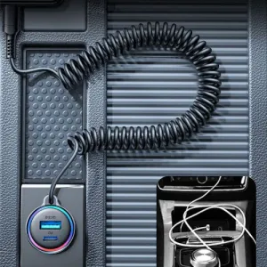 Nabíjačka do auta Joyroom JR-CL07, 3v1, 1xUSB 1xUSB-C + 55W kábel USB-C (čierny) 044855