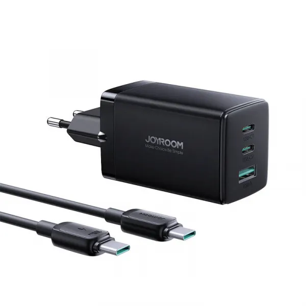 Charger GaN Ultra 65W 2C1A Cable C-C Joyroom TCG01 (black) Varianta: uniwersalny