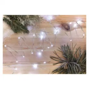 EMOS Lighting LED vianočná nano reťaz, 1,9 m, 2x AA, vnútorná, studená biela, časovač
