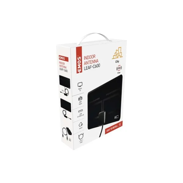 EMOS Anténa izbová CITY LEAF-C600, DVB-T2, DAB, filter LTE/4G/5G