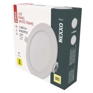 EMOS Lighting LED vstavané svietidlo NEXXO, kruhové, biely, 12W, teplá biela