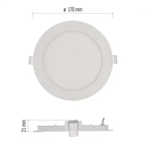 EMOS Lighting LED vstavané svietidlo NEXXO, kruhové, biely, 12W, teplá biela