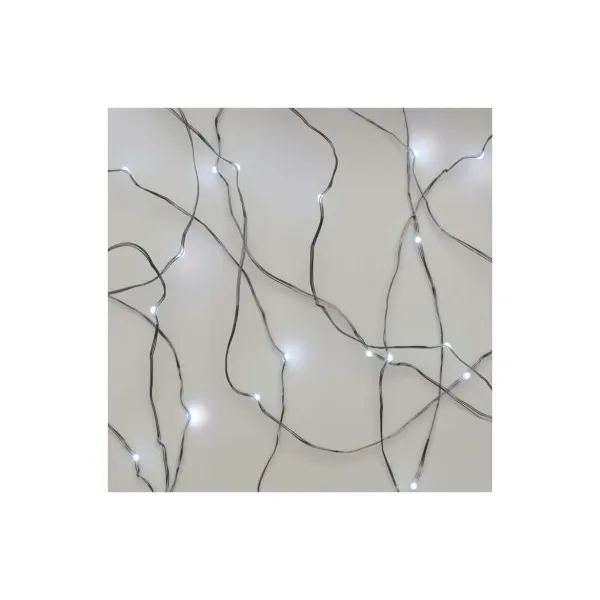 EMOS Lighting LED vianočná nano reťaz, 1,9 m, 2x AA, vnútorná, studená biela, časovač