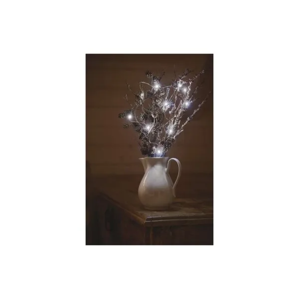 EMOS Lighting LED vianočná nano reťaz, 1,9 m, 2x AA, vnútorná, studená biela, časovač