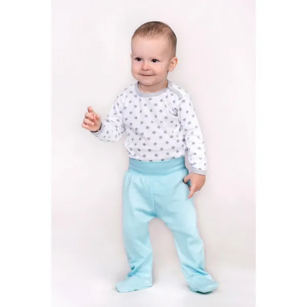 Dojčenské body New Baby Classic II sivé s hviezdičkami 80 (9-12m)
