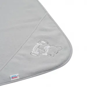 Detská froté osuška s výšivkou a kapuckou New Baby 80x80 sivá myška