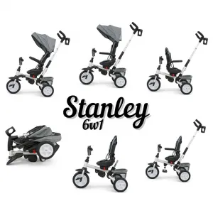 Detská trojkolka 6v1 Milly Mally Stanley grey