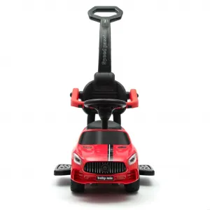 Detské odrážadlo so zvukom a vodiacou tyčou Baby Mix RACER červené