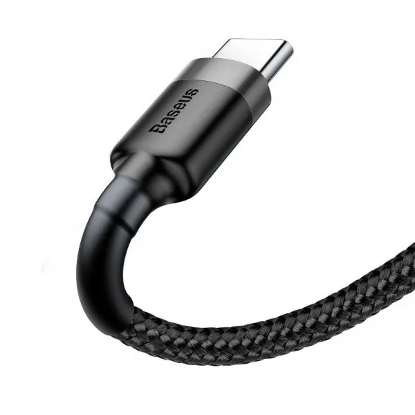 Baseus Type-C Cafule Cable 3A 1m Gray + čierna (CATKLF-BG1)