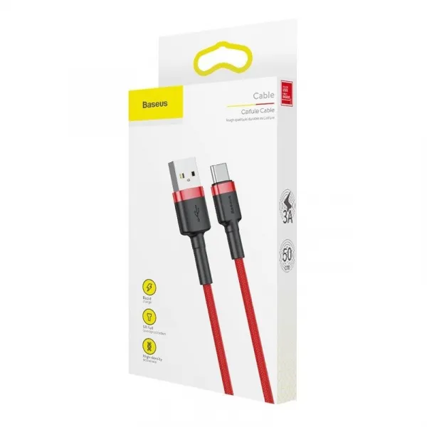 Baseus Type-C Cafule cable 3A 1m Red + Red (CATKLF-B09)