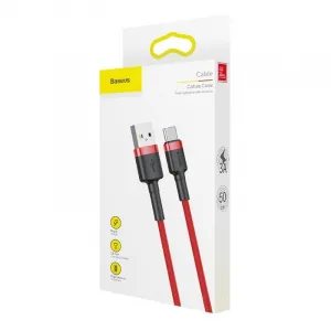 Baseus Type-C Cafule cable 3A 1m Red + Red (CATKLF-B09)